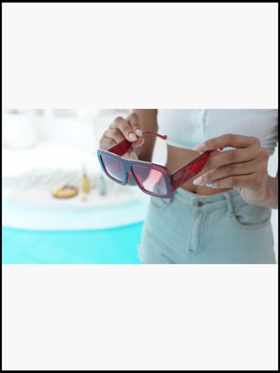 Trendy Retro Oversize Square Frame Sunglasses UV400 Protection